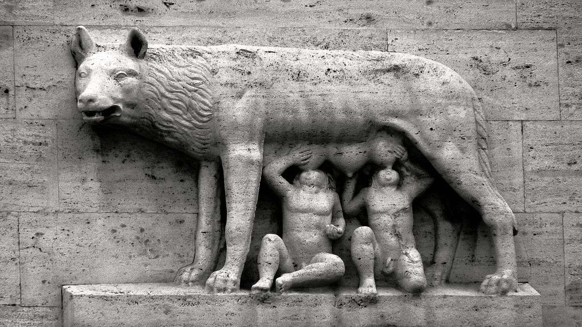 Romulus og Remus grunnla Roma (sagn, historie, statue)