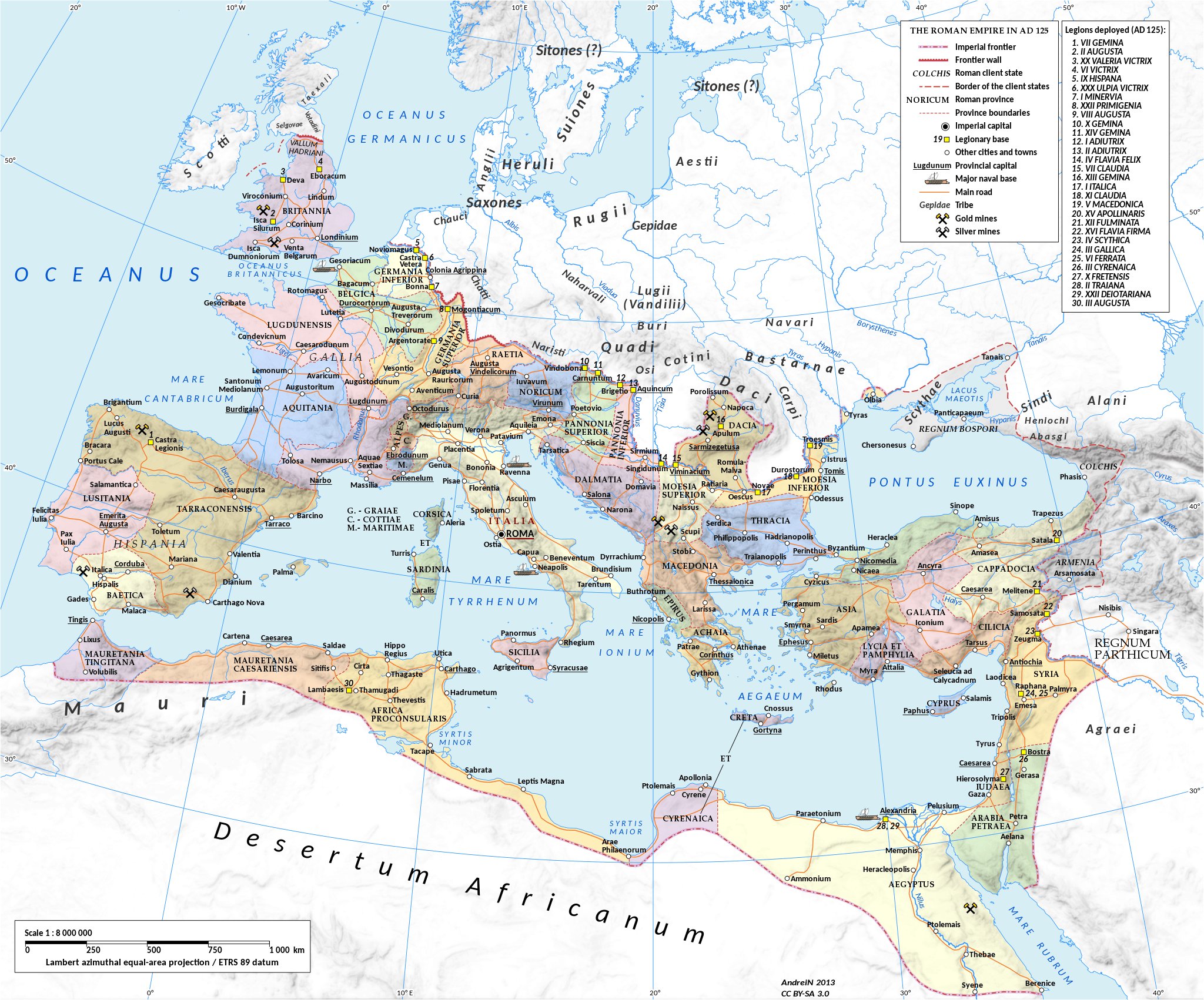 Når var Romerriket på sitt største?